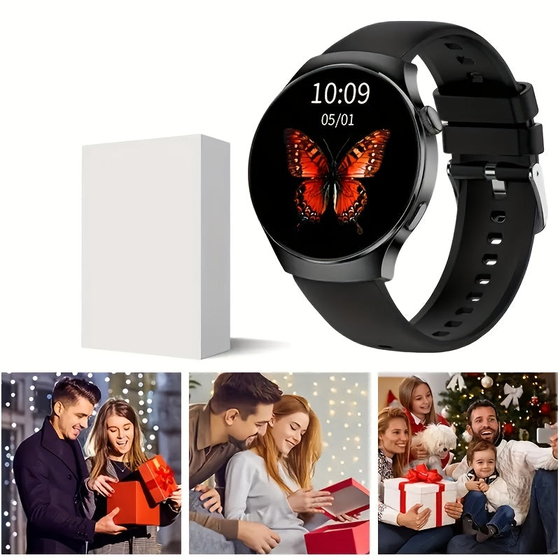 Silicone Strap Smartwatch for Men and Women | Call-making and Answering, Pedometer, Calorie Counter, Multiple Exercise Modes, Remote Camera Control, Music Playback, Alarm, 180mAh Lithium Battery, 1.5-inch HD Circular Touchscr