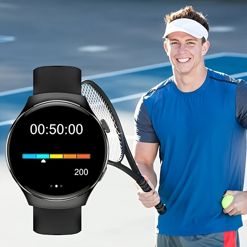 Silicone Strap Smartwatch for Men and Women | Call-making and Answering, Pedometer, Calorie Counter, Multiple Exercise Modes, Remote Camera Control, Music Playback, Alarm, 180mAh Lithium Battery, 1.5-inch HD Circular Touchscr