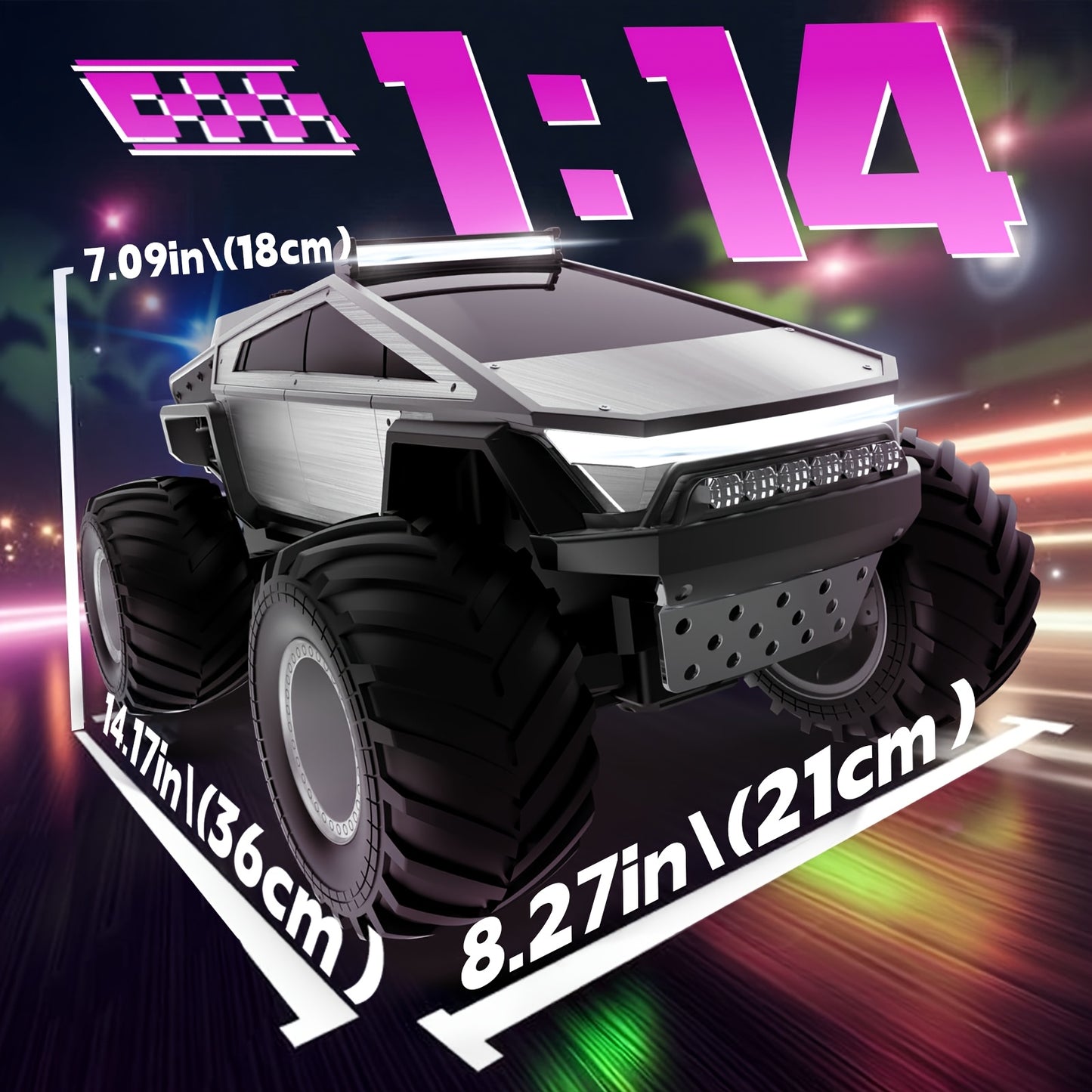 4WD Remote Control Cyberpunk Truck with Sound/Light