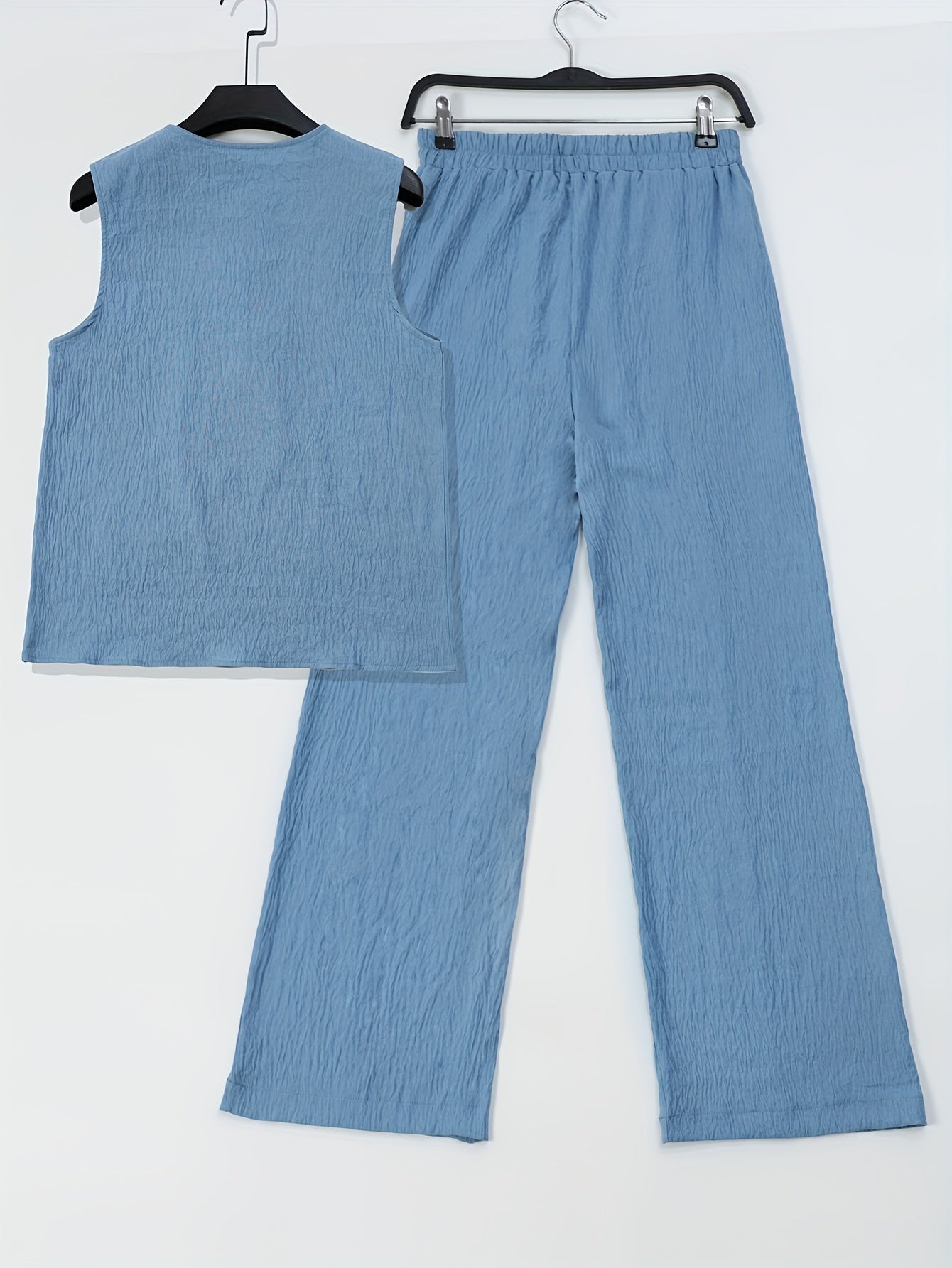 🐉 Chinese Style Embroidered Two-Piece Set for Women - Breathable Vest & Elegant Pants