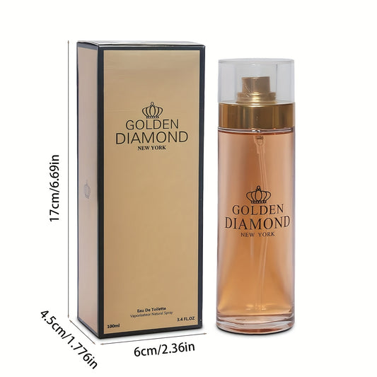 GOLDEN DIAMOND Natural Eau de Parfum Spray Perfume for Women, Daily Wear, 3.4fl.oz