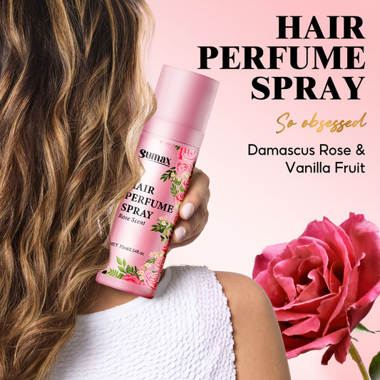 SUMAX Rose Hair Perfume Spray, Suitable for Hair and Body, Date, Work, Travel, Lasting 24 Hours, Enhance Your Charm, Attract the Opposite Sex-2.54oz, Unisex-adult, Liquid Form, Floral Scent, Normal Hair Type, Moisturizing Eff