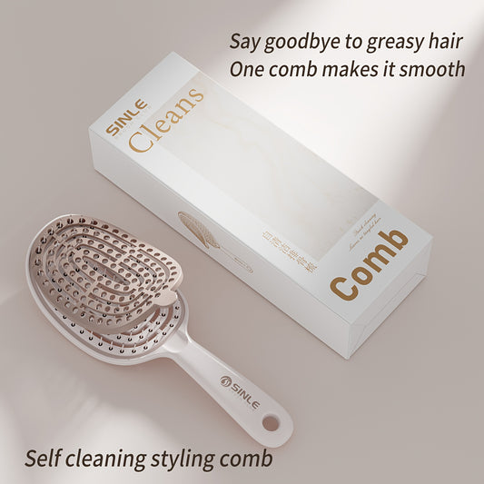 Self-Cleaning Retractable Hair Brush - Easy-Clean Detangling Tool