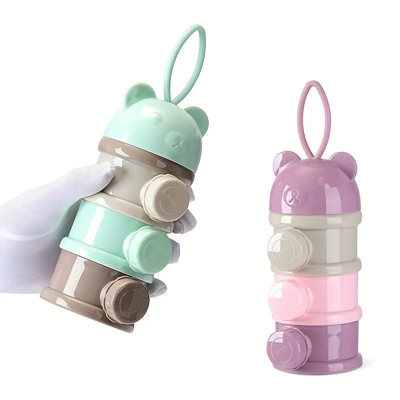 🍼 3/4-Layer Baby Formula Dispenser & Breast Milk Organizer: Leakproof, BPA-Free, Snap-Fit Lid - Travel-Friendly for On-the-Go Feeding