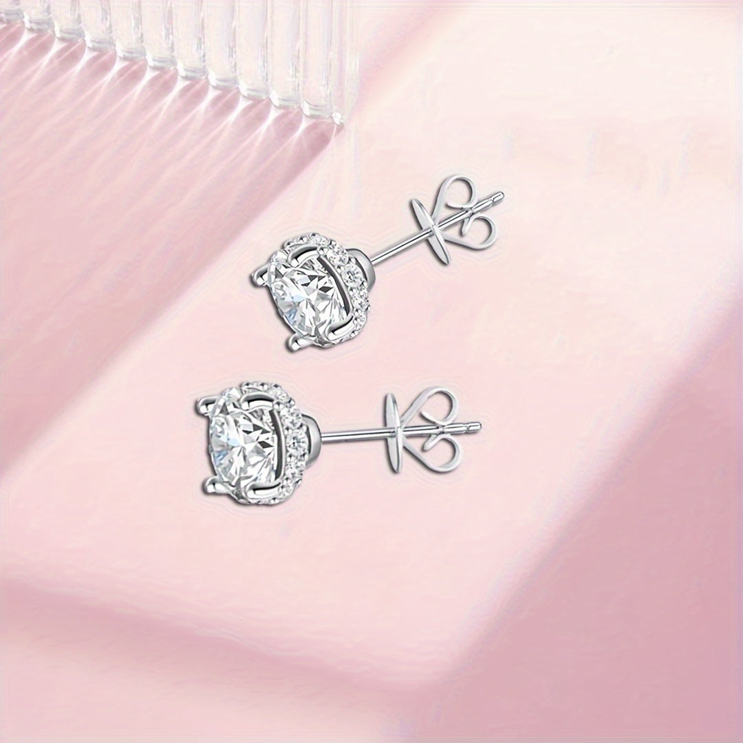 1ct Moissanite Stud Earrings – 925 Sterling Silver Simple Elegant Unisex Set