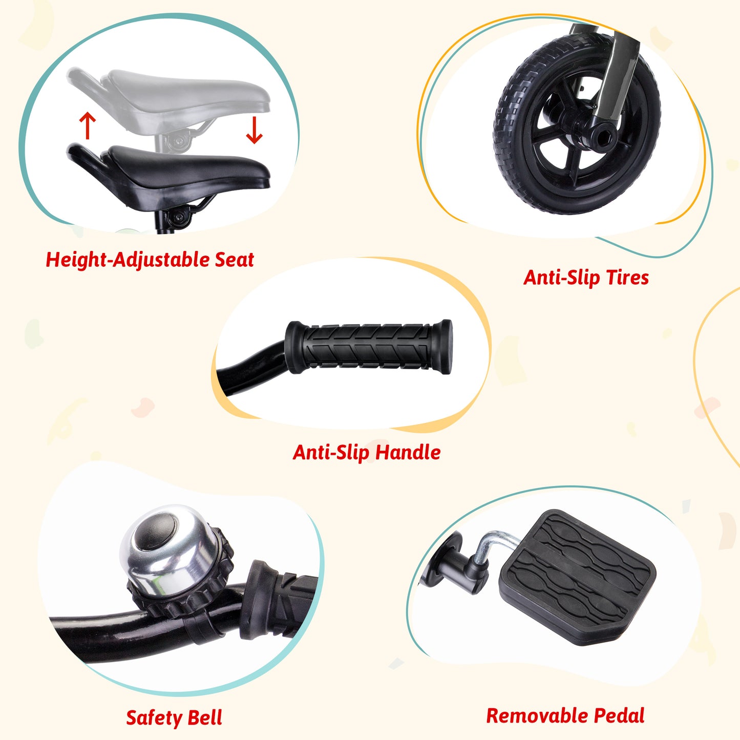 3-in-1 Kids Tricycle & Balance Bike (1-4 Years Old)