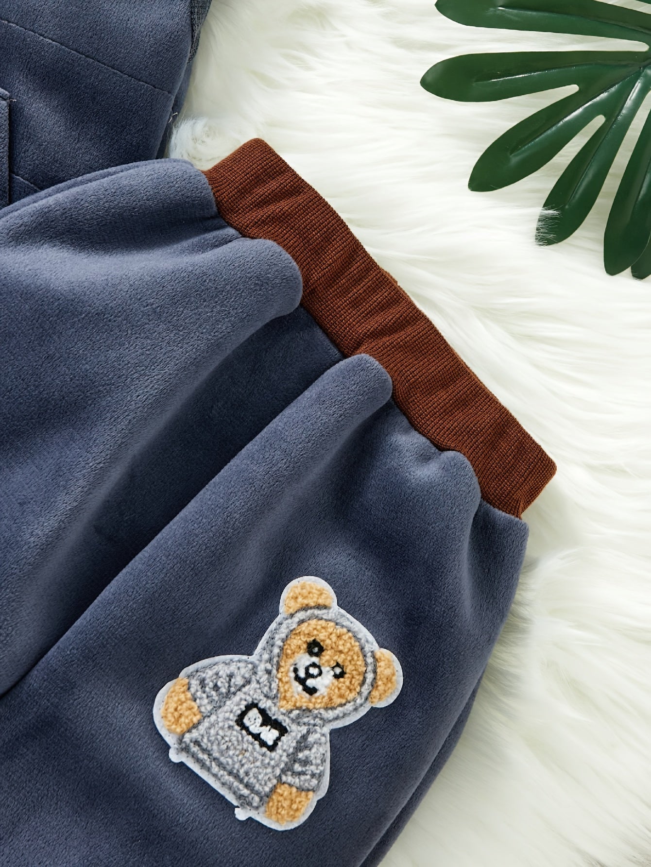 🐻 HIBOBI 3-Piece Toddler Boy's Fleece Sweater Set: Bear Embroidered Padded Hoodie, Long Sleeve Shirt & Pants (Cozy Fall/Winter Outfit)