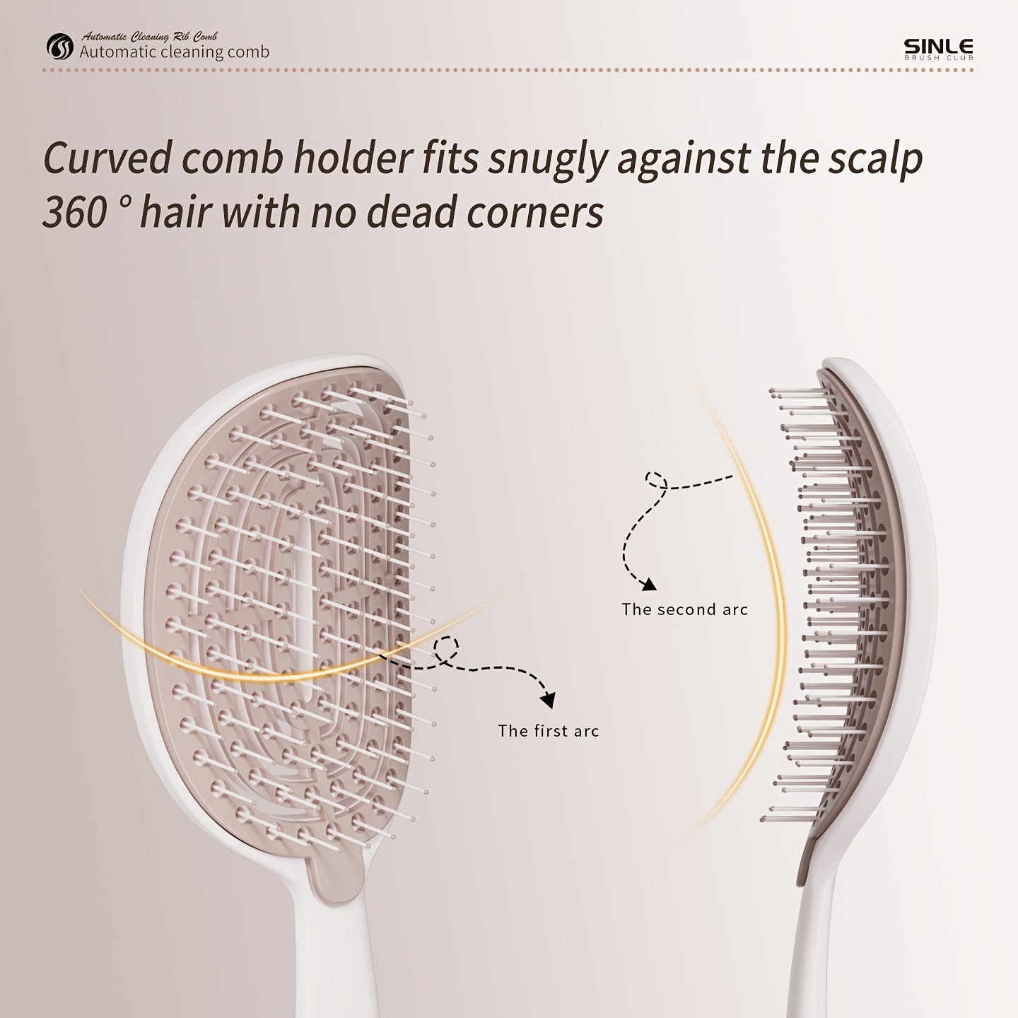 Self-Cleaning Retractable Hair Brush - Easy-Clean Detangling Tool