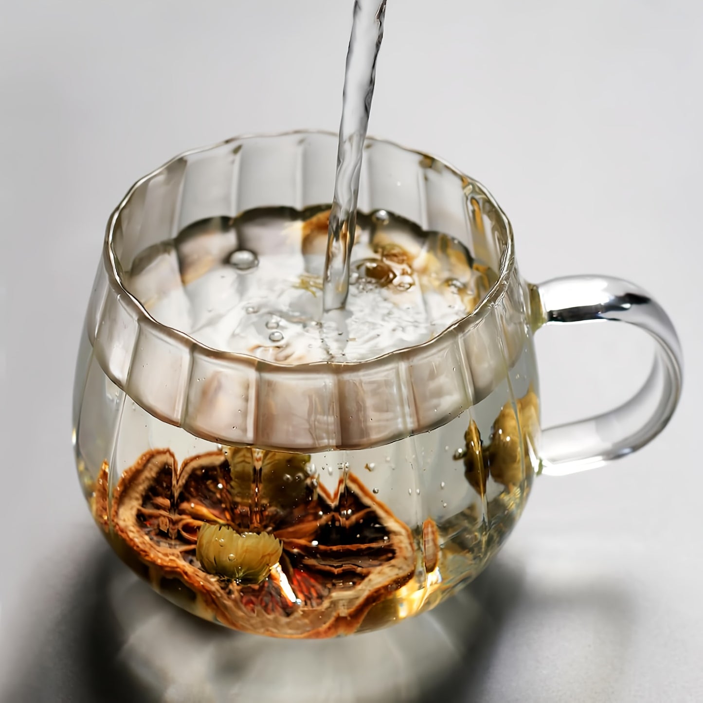 Pumpkin Shaped Glass Coffee Mug, 15.5oz Heat-Resistant Borosilicate Glass Cup