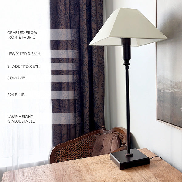 36 Inch Ivory Adjustable Table Lamp