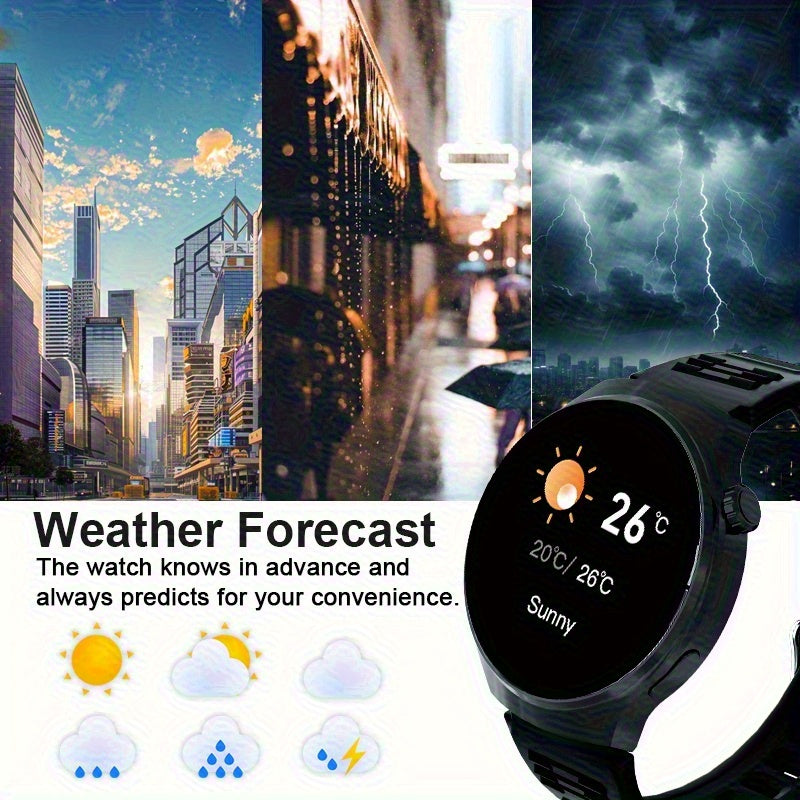 Silicone Strap Smartwatch for Men and Women | Call-making and Answering, Pedometer, Calorie Counter, Multiple Exercise Modes, Remote Camera Control, Music Playback, Alarm, 180mAh Lithium Battery, 1.5-inch HD Circular Touchscr